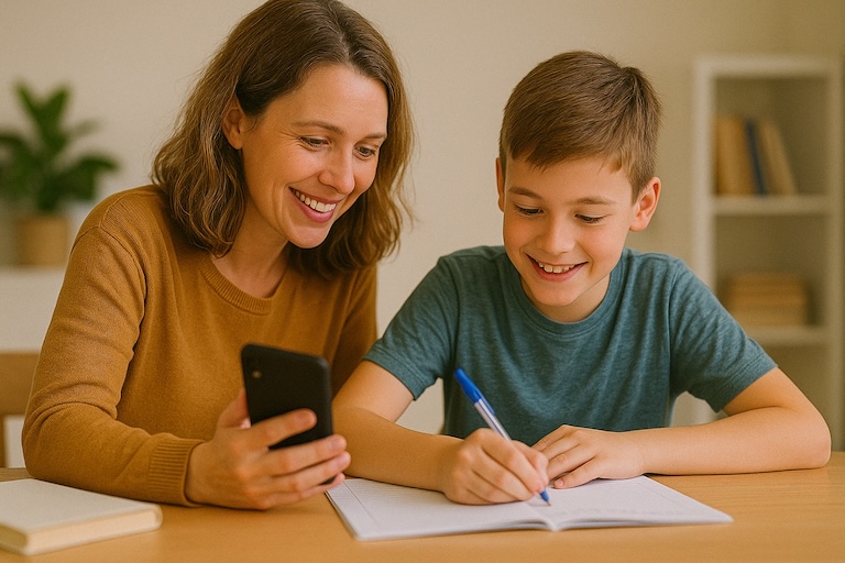 Étudiant utilisant PocketProf